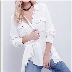 Free People Black Waffle Knot size xs top